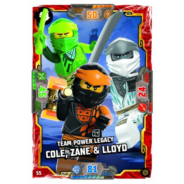 55 - Team Power Legacy Cole, Zane & Lloyd - Helden Karte - Serie 8