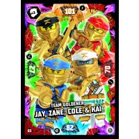 65 - Team Goldener Jay, Zane, Cole & Kai - Foil Karte...