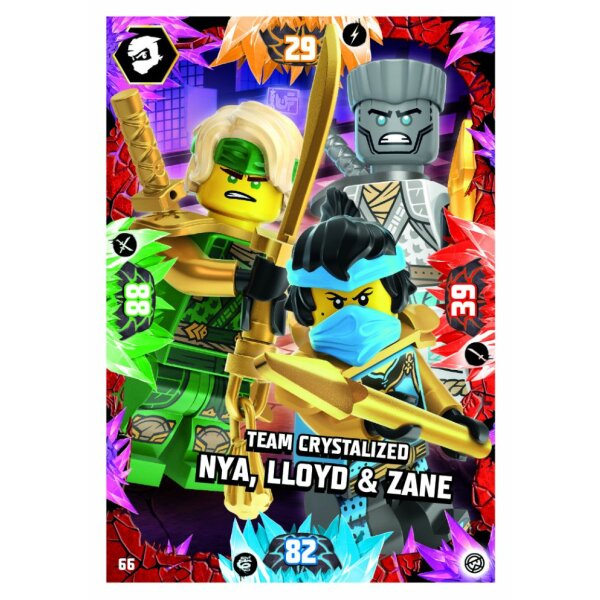 66 - Team Crystalized Nya, Lloyd & Zane - Helden Karte - Serie 8