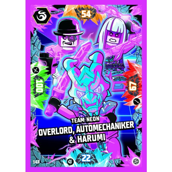 148 - Team Neon Overlord, Automechaniker & Harumi - Neon Karte - Serie 8