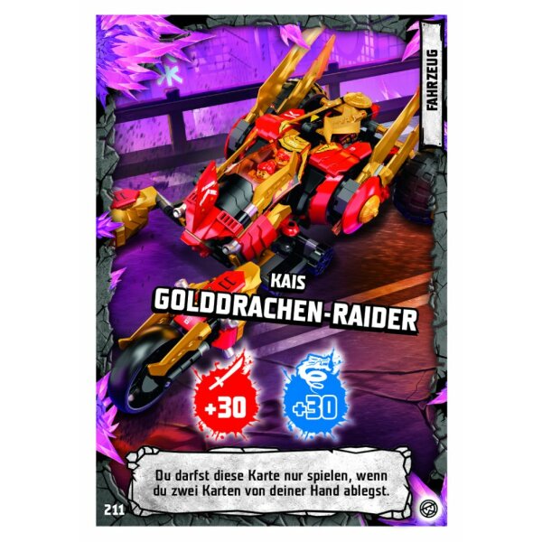 211 - Kais Golddrachen-Raider - Fahrzeugkarte - Serie 8