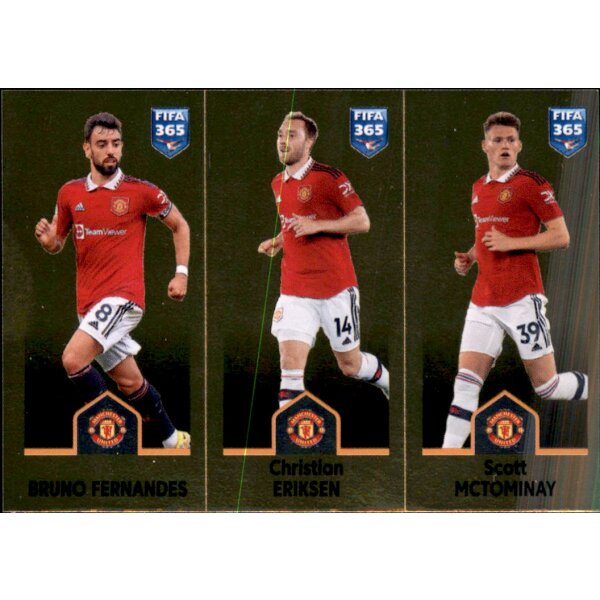 Sticker 107 Bruno Fernandes/Christian Eriksen/Scott McTominay