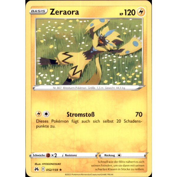 052/159 - Zeraora - Rare - SWSH12.5 Zenit der Könige