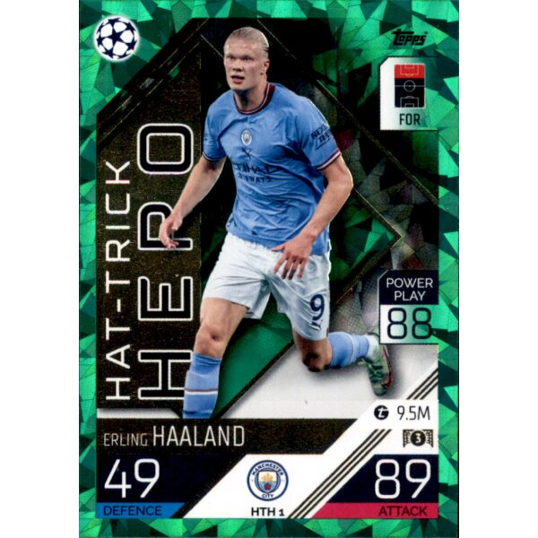 HTH01 - Erling Haaland - Hat Trick Heroes - EMERALD FOIL - 2022/2023