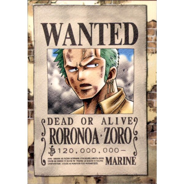 120 - Wanted Zoro/Zorro - One Piece Epic Journey 2023 Trading Card