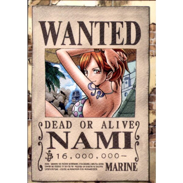 122 - Wanted Nami - One Piece Epic Journey 2023 Trading Card