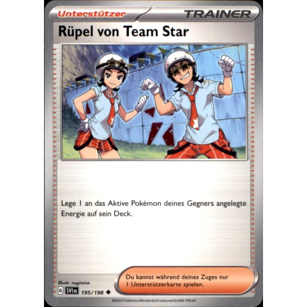 195/198 - Rüpel von Team Star - Uncommon - SV1 Karmesin & Purpur