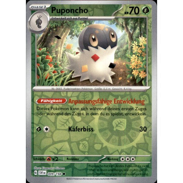 009/198 - Puponcho - Reverse Holo - SV1 Karmesin & Purpur