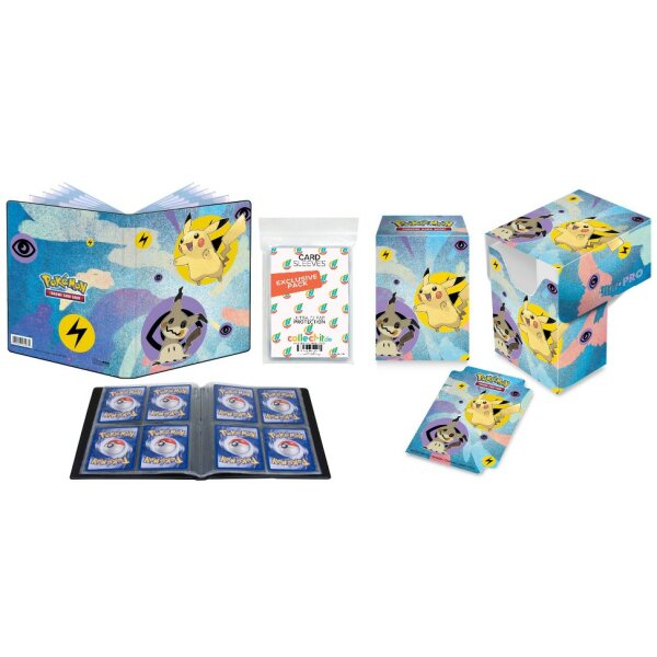 Pikachu & Mimikyu 4-Pocket Sammelalbum + Deck Box