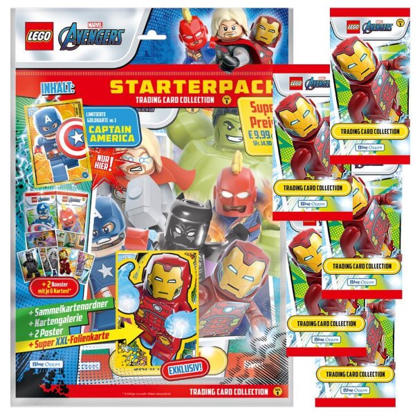 LEGO Avengers Serie 1 Trading Cards - 1 Starter + 5 Booster