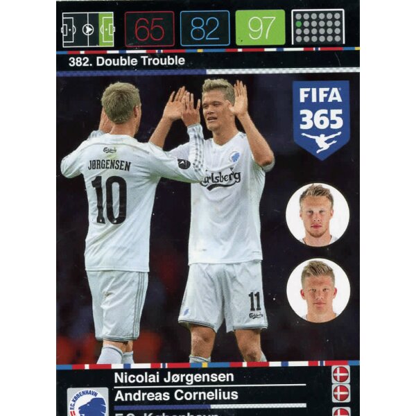 Fifa 365 Cards 2016 - 382 - Nicolai Jogensen/Andreas Cornelius - Double Trouble