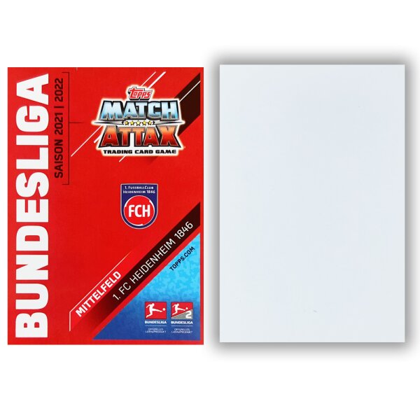 Leere Karte von Match Attax Bundesliga 2021/2022 - 1. FC Heidenheim 1846 - FEHLDRUCK