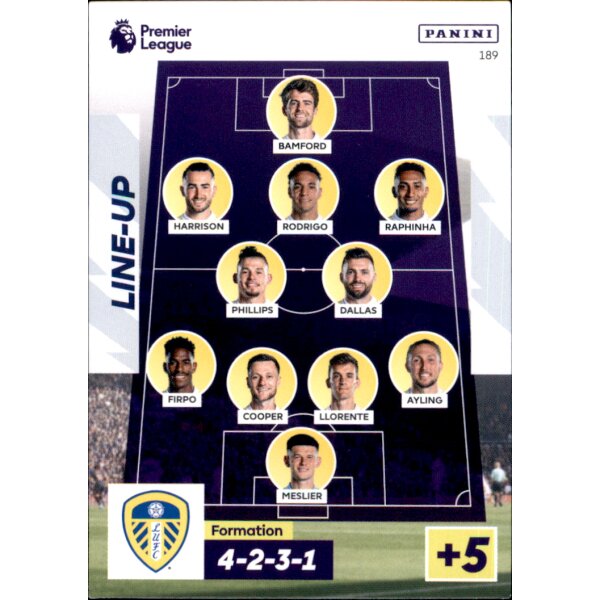 189 - Leeds United Line-Up - Aufstellkarten - 2022/2023