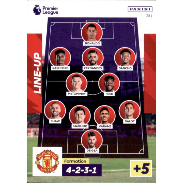 261 - Manchester United Line-Up - Aufstellkarten - 2022/2023