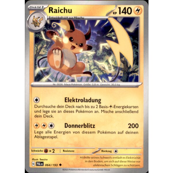 064/193 - Raichu - Uncommon - PAL Karmesin & Purpur