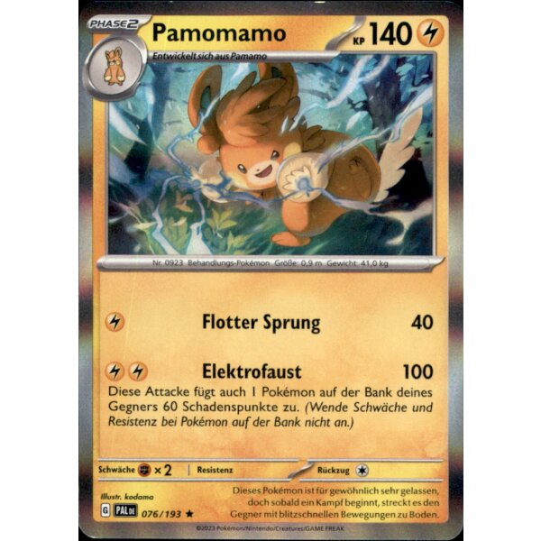 076/193 - Pamomamo - Holo Rare - PAL Karmesin & Purpur