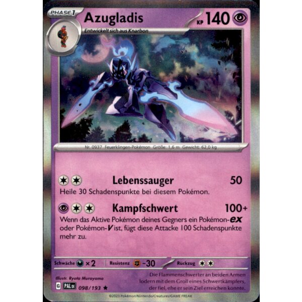 098/193 - Azugladis - Holo Rare - PAL Karmesin & Purpur