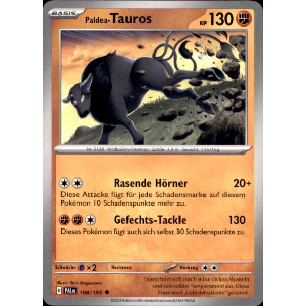 108/193 - Paldea-Tauros - Uncommon - PAL Karmesin & Purpur