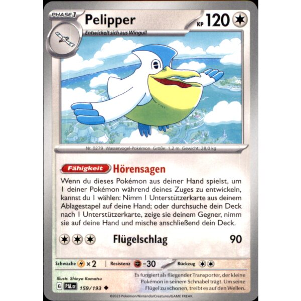 159/193 - Pelipper - Uncommon - PAL Karmesin & Purpur