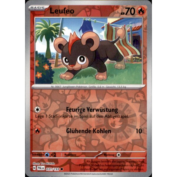 031/193 - Leufeo - Reverse Holo - PAL Karmesin & Purpur