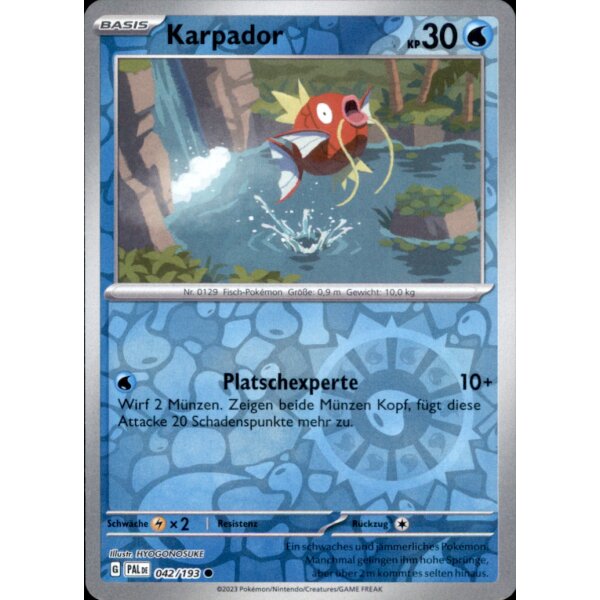 042/193 - Karpador - Reverse Holo - PAL Karmesin & Purpur