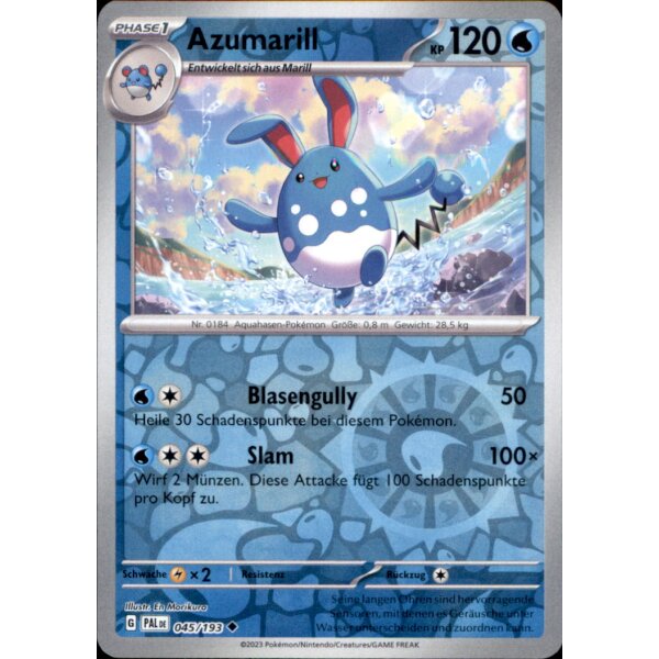 045/193 - Azumarill - Reverse Holo - PAL Karmesin & Purpur