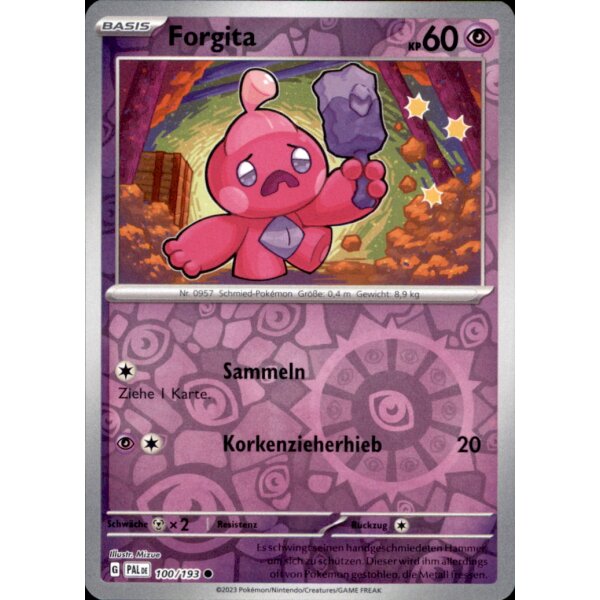 100/193 - Forgita - Reverse Holo - PAL Karmesin & Purpur