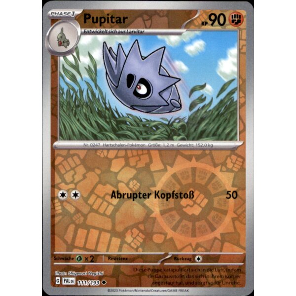 111/193 - Pupitar - Reverse Holo - PAL Karmesin & Purpur