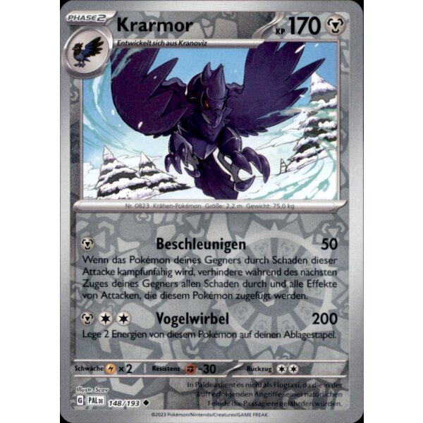 148/193 - Krarmor - Reverse Holo - PAL Karmesin & Purpur