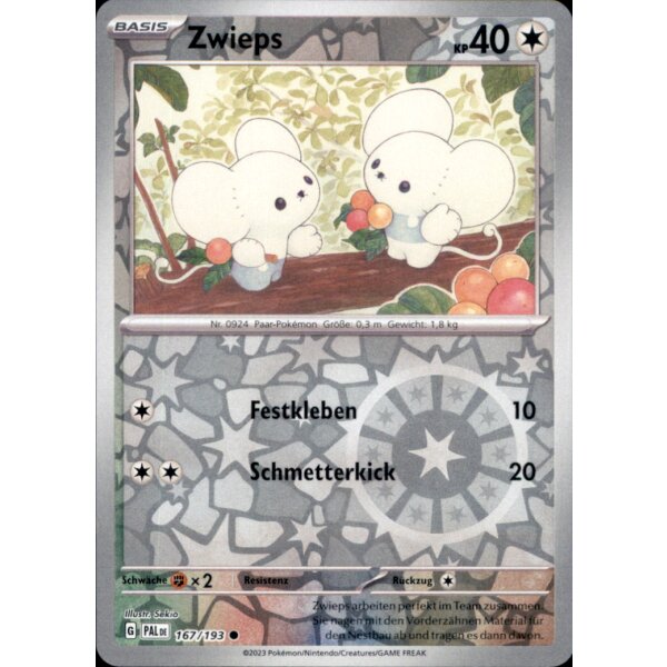 167/193 - Zwieps - Reverse Holo - PAL Karmesin & Purpur