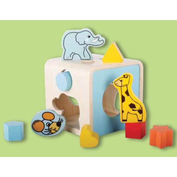 Spielmaus Holz Steckbox Wildtiere, 9 Teile