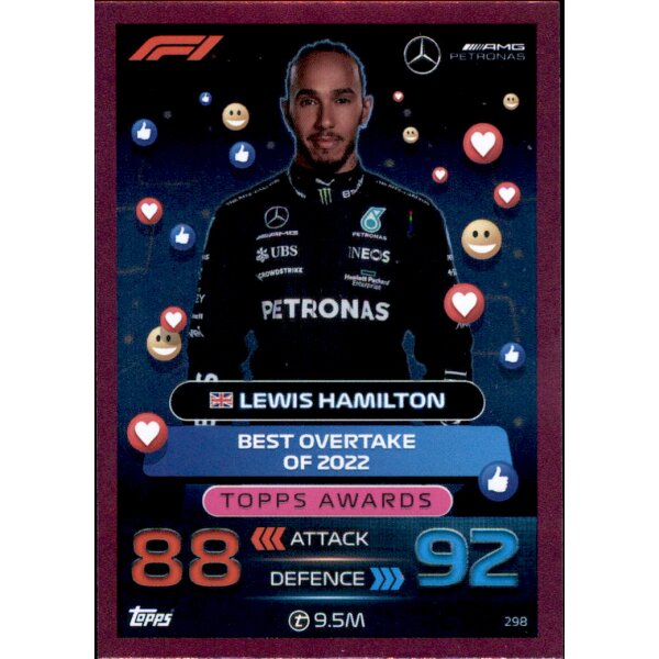 298 - Lewis Hamilton - Topps Awards - PINK - 2023