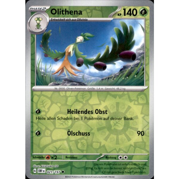 021/197 - Olithena - Reverse Holo - OBF Karmesin & Purpur