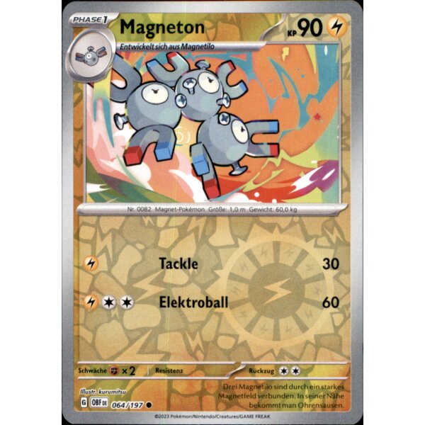 064/197 - Magneton - Reverse Holo - OBF Karmesin & Purpur