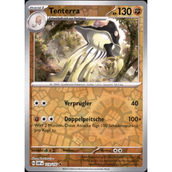 119/197 - Tenterra - Reverse Holo - OBF Karmesin & Purpur