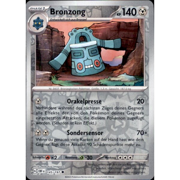 145/197 - Bronzong - Reverse Holo - OBF Karmesin & Purpur