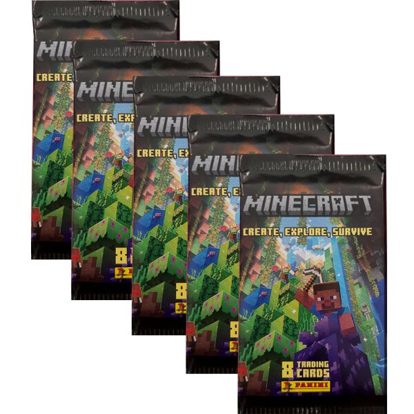 Minecraft - Create Explore Survive Serie 3 Trading Cards - 5 Booster