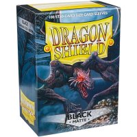 DRAGON SHIELD STANDARD SLEEVES - MATTE BLACK (100 SLEEVES)