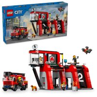 LEGO® City Feuerwehr 60414 - Feuerwehrstation mit Drehleiterfahrzeug