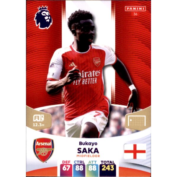 36 - Bukayo Saka - Basis Karte - 2023/2024