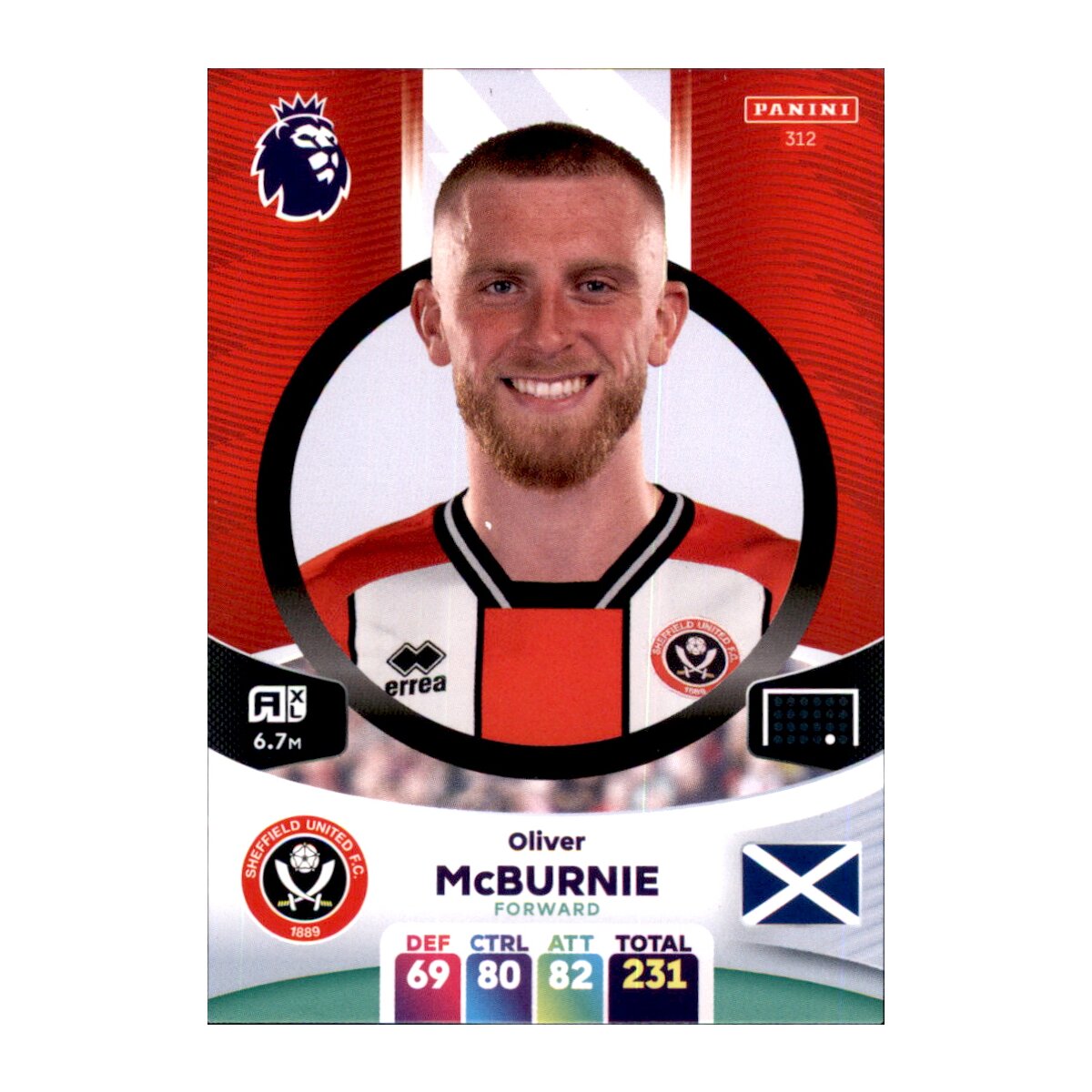 312 Oli McBurnie Basis Karte 2023/2024, 0,49