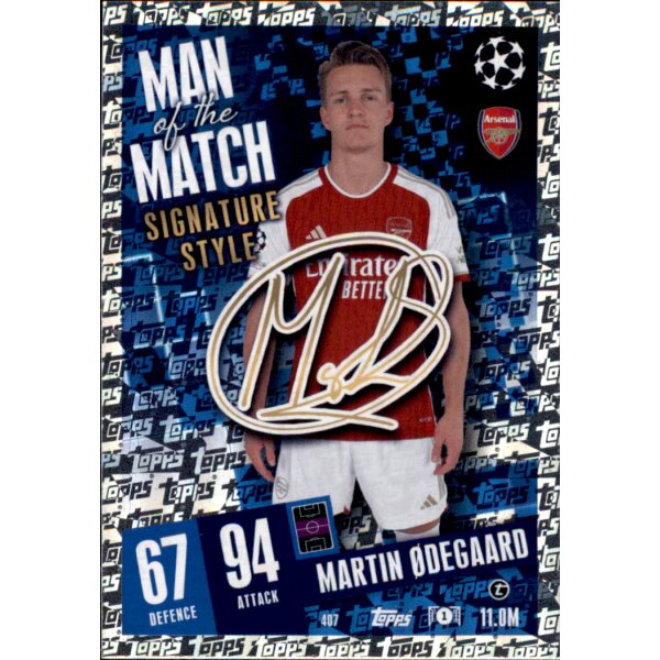 407 - Martin Odegaard - Man of the Match Signature Style - 2023/2024