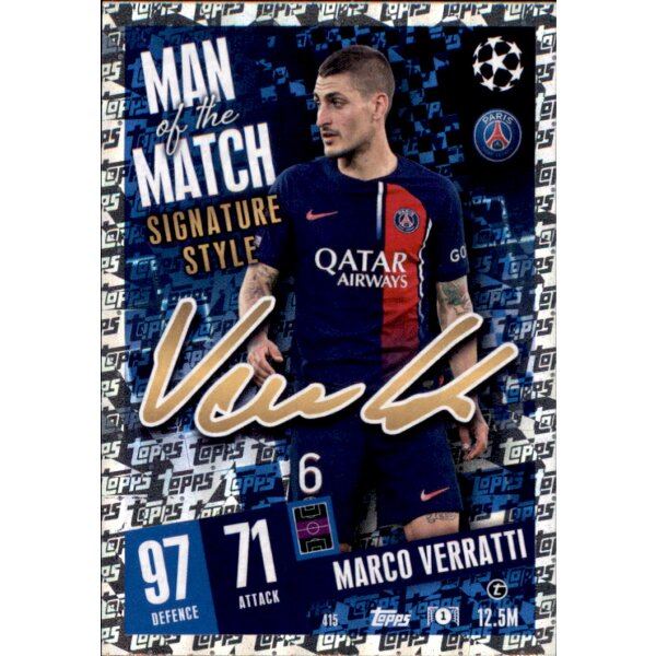 415 - Marco Verratti - Man of the Match Signature Style - 2023/2024