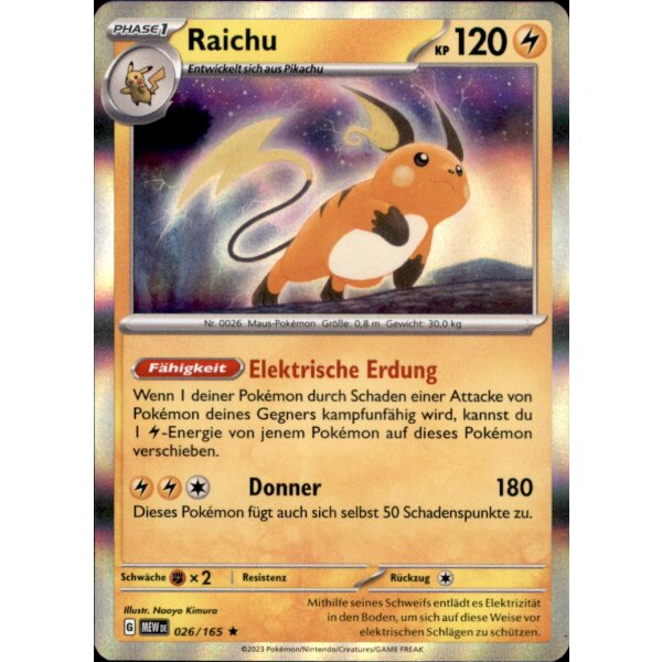 026/165 - Raichu - Holo Rare - Karmesin & Purpur 151