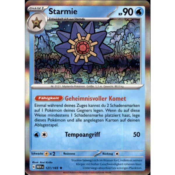 121/165 - Starmie - Holo Rare - Karmesin & Purpur 151