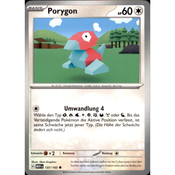 137/165 - Porygon - Common - Karmesin & Purpur 151