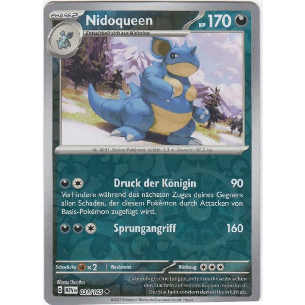 031/165 - Nidoqueen - Reverse Holo - Karmesin & Purpur 151