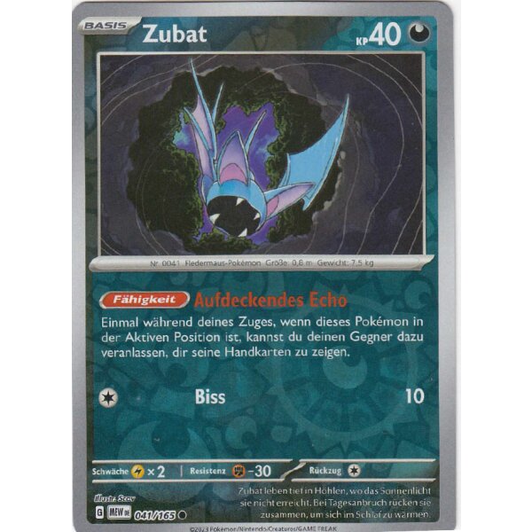 041/165 - Zubat - Reverse Holo - Karmesin & Purpur 151