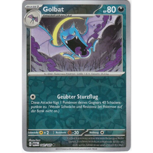 042/165 - Golbat - Reverse Holo - Karmesin & Purpur 151