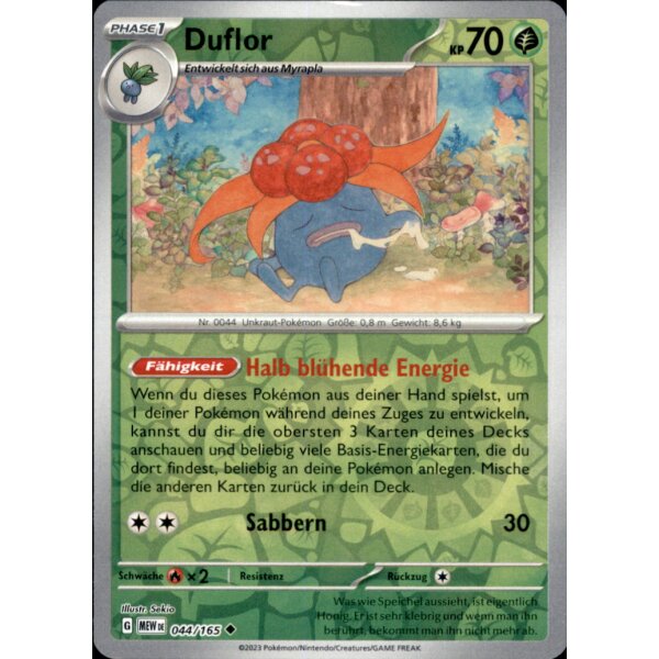 044/165 - Duflor - Reverse Holo - Karmesin & Purpur 151